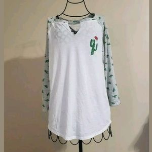 Grayson Threads Christmas Cactus 3/4 Sleeve Tee